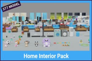 Pandazole   Home interior low poly pack   3D Interior   Unity Asset Store