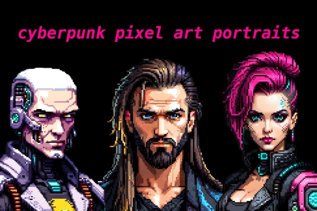 Pixel Art Cyberpunk Portaits   2D Characters   Unity Asset Store