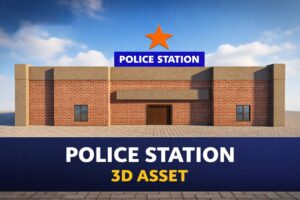 Police Station with Interior  Mobile Optimized   Baked Lighting    3D Environments   Unity Asset Store