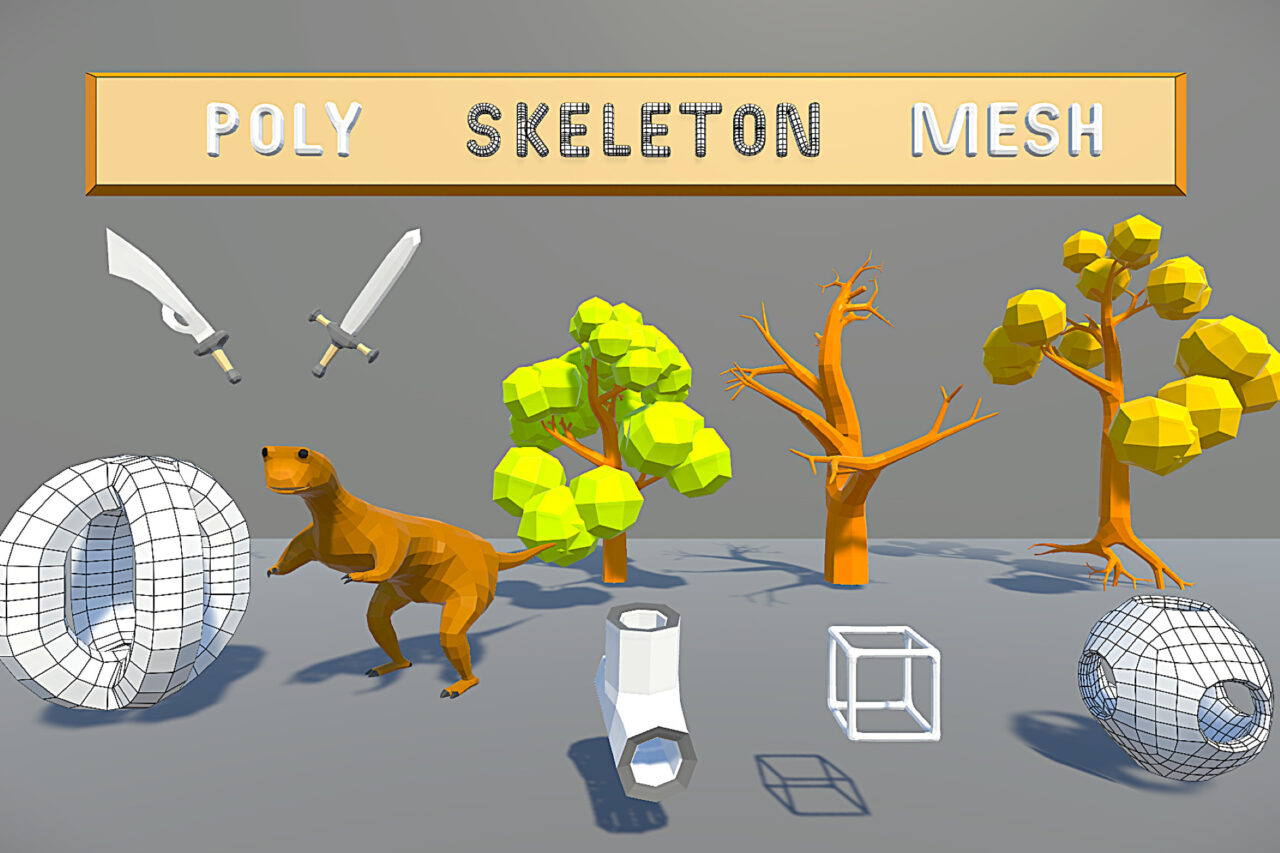 Poly Skeleton Mesh Modeling Unity Asset Store