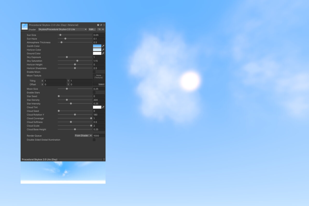 Unity Asset Soldier | 【無料】Procedural Skybox 2.0 Lite:Unity 標準の空をさらに美しくカスタマイズできる無料アセット Unity Asset Soldier | 【無料】Procedural Skybox 2.0 Lite:Unity 標準の空をさらに美しくカスタマイズできる無料アセット