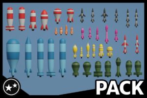 Rockets  Missiles   Bombs   Cartoon Low Poly Pack   3D Weapons   Unity Asset Store