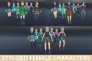 STYLIZED FEMALE CHARACTERS   3D Characters   Unity Asset Store