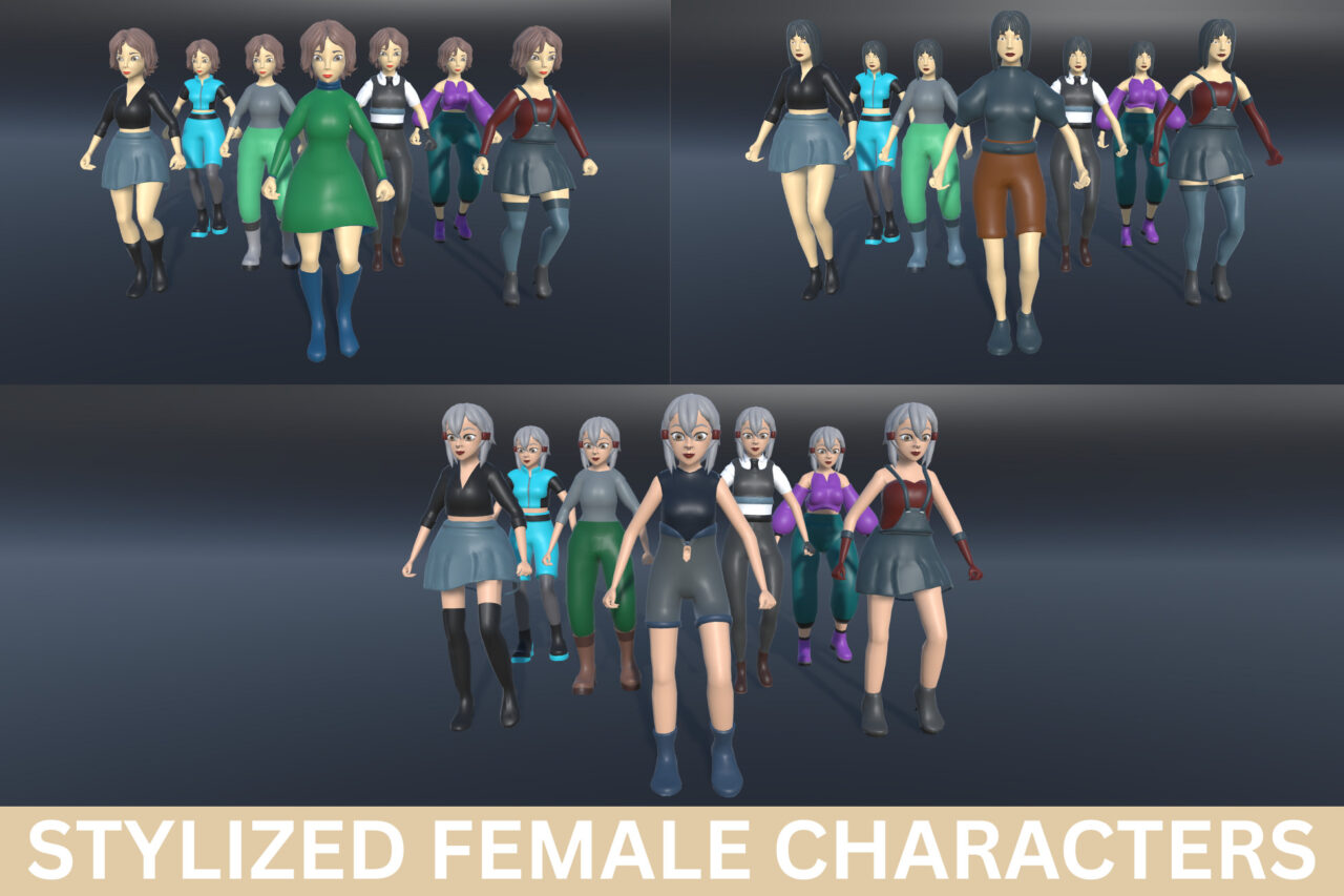 Unity Asset Soldier | 【SALE】 STYLIZED FEMALE CHARACTERS 21体の個性的な女性キャラセット!10%オフのリリースセールは2026年1月22日まで Unity Asset Soldier | 【SALE】 STYLIZED FEMALE CHARACTERS 21体の個性的な女性キャラセット!10%オフのリリースセールは2026年1月22日まで