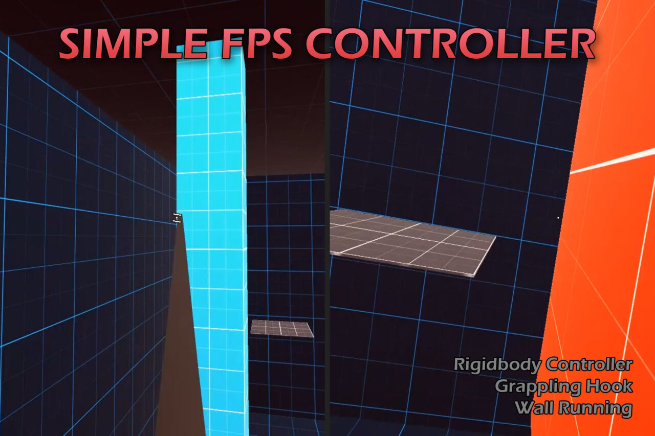 Unity Asset Soldier | 【無料】Simple FPS Controller v1.4 | 壁走りやフック移動を簡単に実装できる FPS 操作ツール