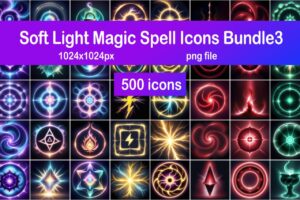 Soft Light Magic Spell Icons Bundle3   2D Icons   Unity Asset Store
