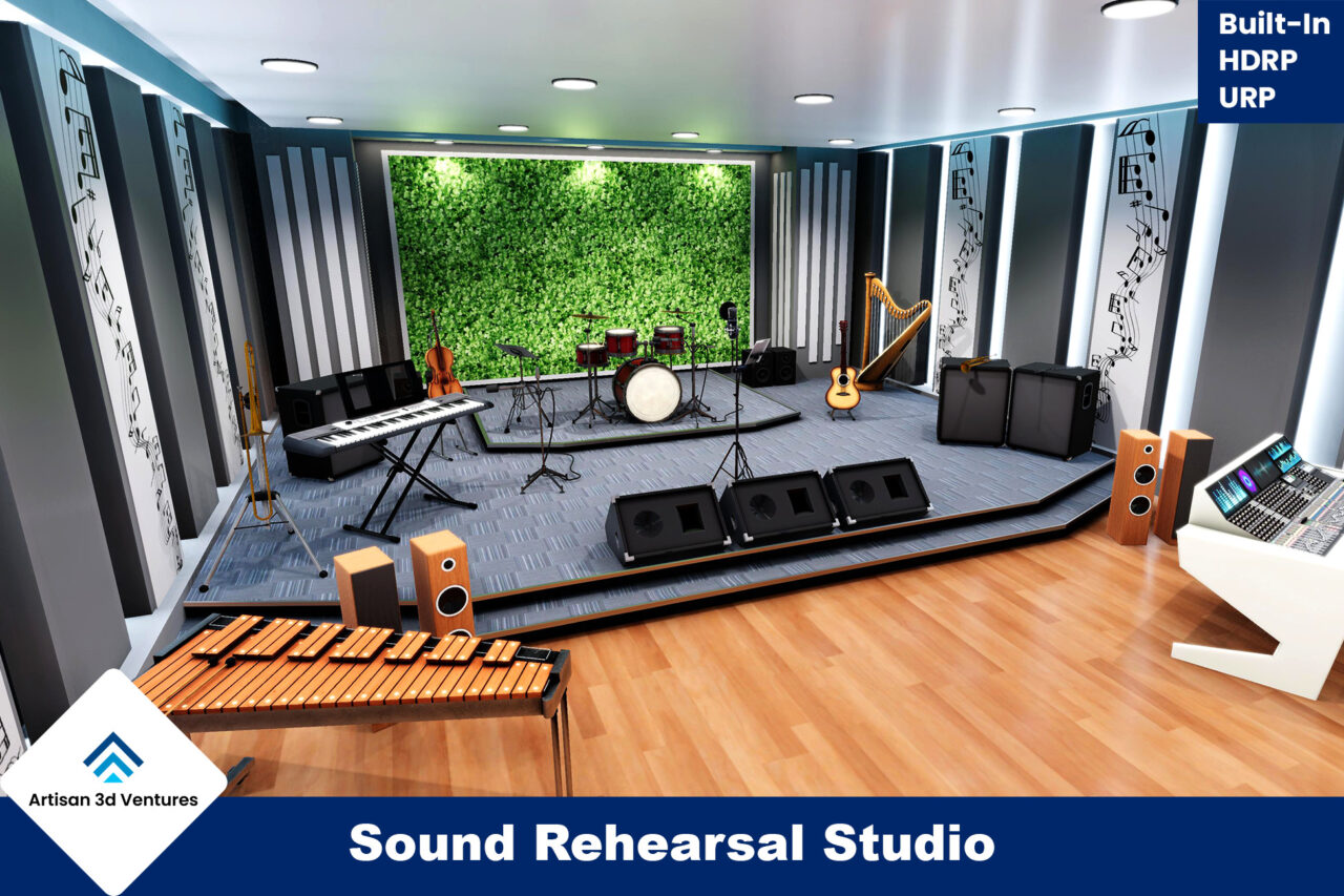 Unity Asset Soldier | 【SALE】 Sound Rehearsal Studio リアルな音楽スタジオ環境アセット 50%オフのリリースセールが2026年1月28日まで実施中