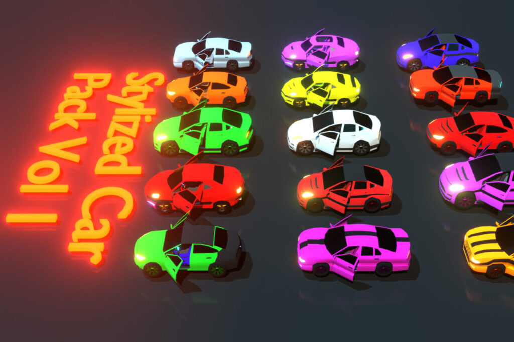 Stylized Car Pack Vol 1   3D Land   Unity Asset Store