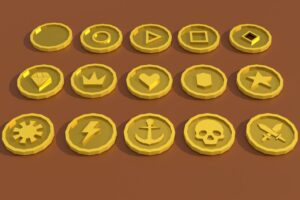 Stylized Coin Pack  15 Coins  Gold  Silver  Bronze   Wood   3D Props   Unity Asset Store