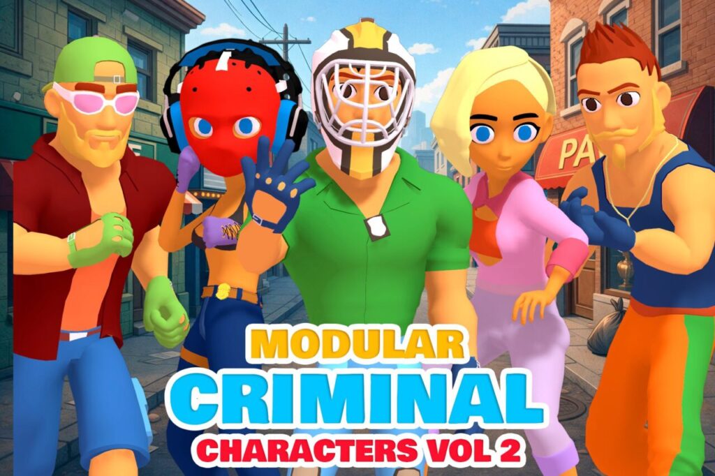 Stylized Criminal Characters Vol 2   3D Humanoids   Unity Asset Store