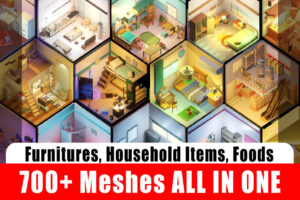 Ultimate Interior Furniture Pack  Low Poly   Household   Kitchen Props   3D Interior   Unity Asset Store