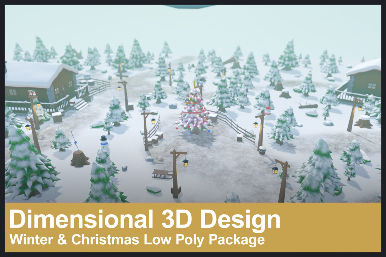 Winter Christmas Low Poly Package 3D Environments Unity Asset Store