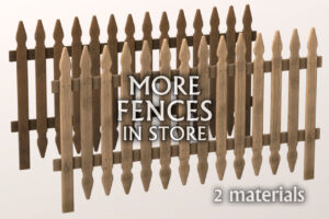 Wooden Fence Garden modular outdoor prop   3D Exterior   Unity Asset Store