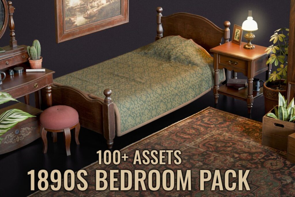 1890s Bedroom Pack   3D Interior   Unity Asset Store