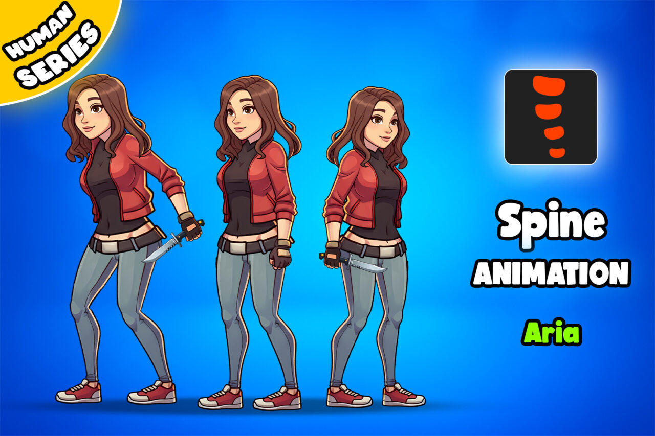 Aria 2D Animated Spine Character  Human Series    2D Characters   Unity Asset Store
