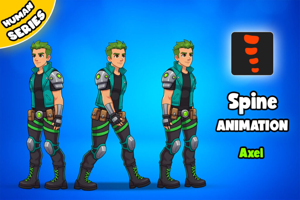 Axel 2D Animated Spine Character  Human Series    2D Characters   Unity Asset Store
