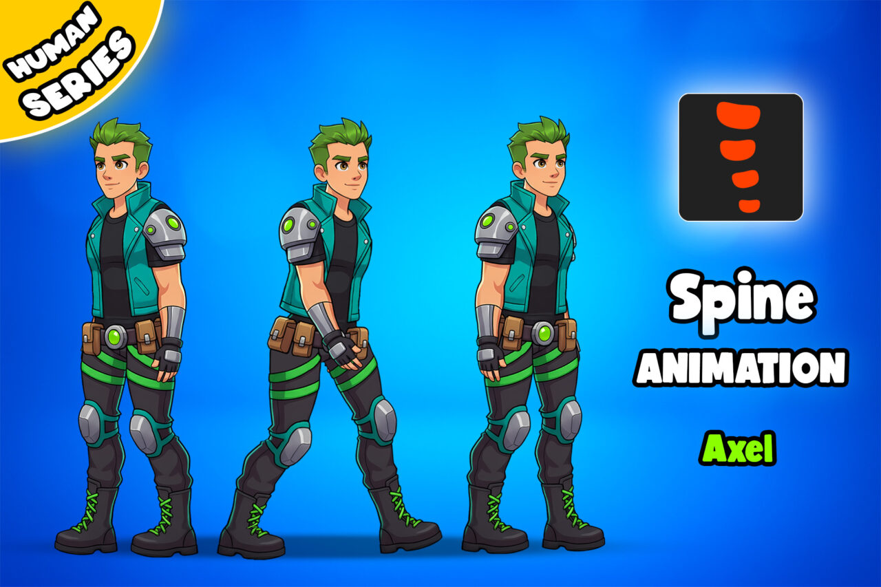 Axel 2D Animated Spine Character Human Series 2D Characters Unity Asset Store