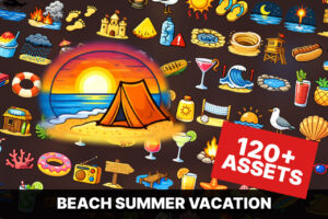 Beach Summer Vacation Icons Pack Casual Survival Adventure and Simulation Games   2D   Unity Asset Store