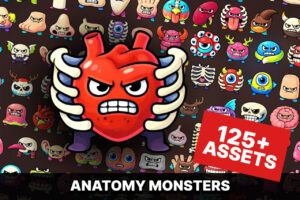 Cartoon Anatomy Monsters and Body Parts Characters Pack RPG Action Casual Games   2D   Unity Asset Store