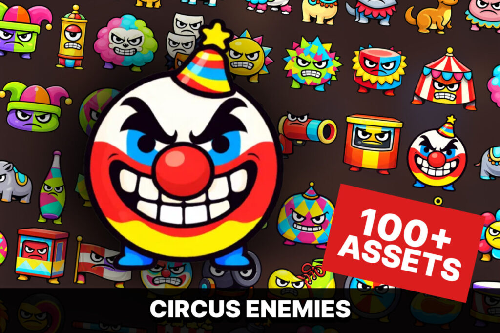 Cartoon Circus Enemy Clown Mascots Carnival Characters Pack Arcade Casual Action   2D   Unity Asset Store