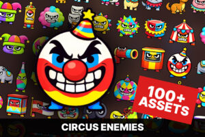Cartoon Circus Enemy Clown Mascots Carnival Characters Pack Arcade Casual Action   2D   Unity Asset Store