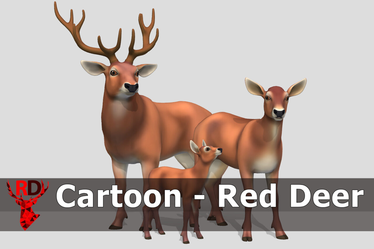 Cartoon Red Deer   Characters   Unity Asset Store
