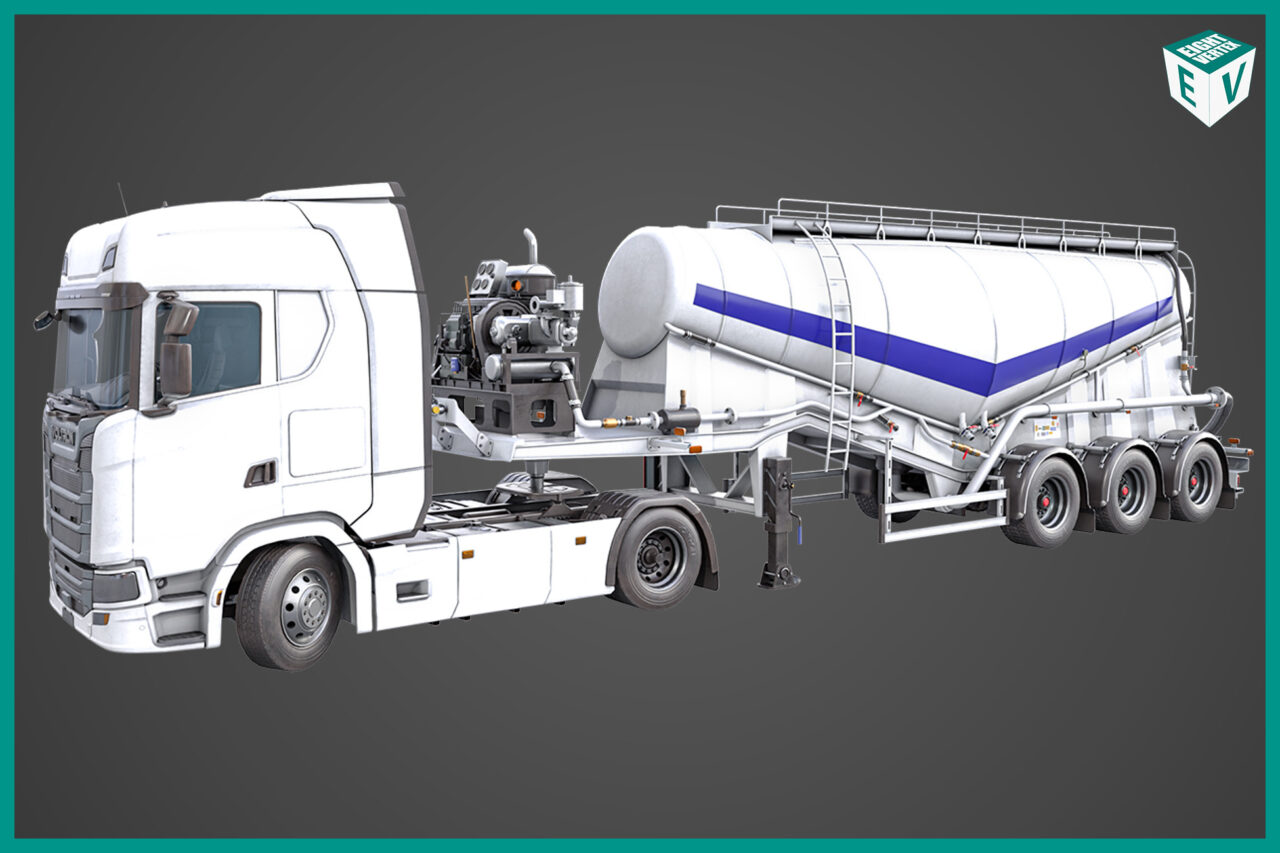 Chassis06 Cement Trailer 01 White URP HDRP Textures   3D Land   Unity Asset Store