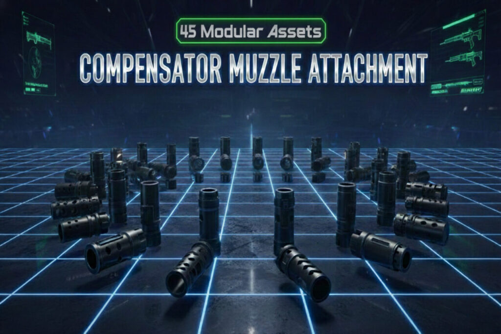 Compensator Muzzle Attachment   3D Guns   Unity Asset Store