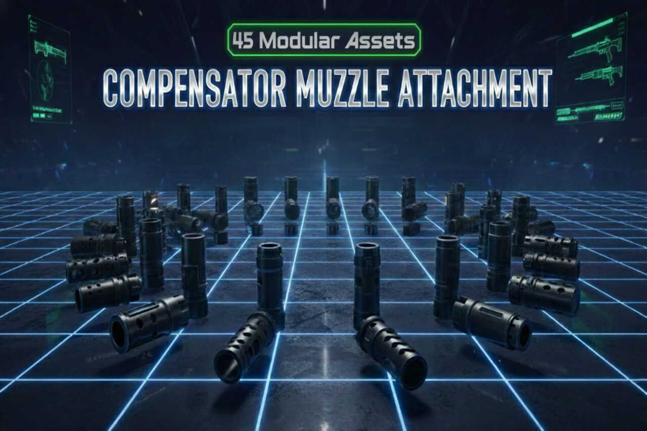 Compensator Muzzle Attachment 3D Guns Unity Asset Store