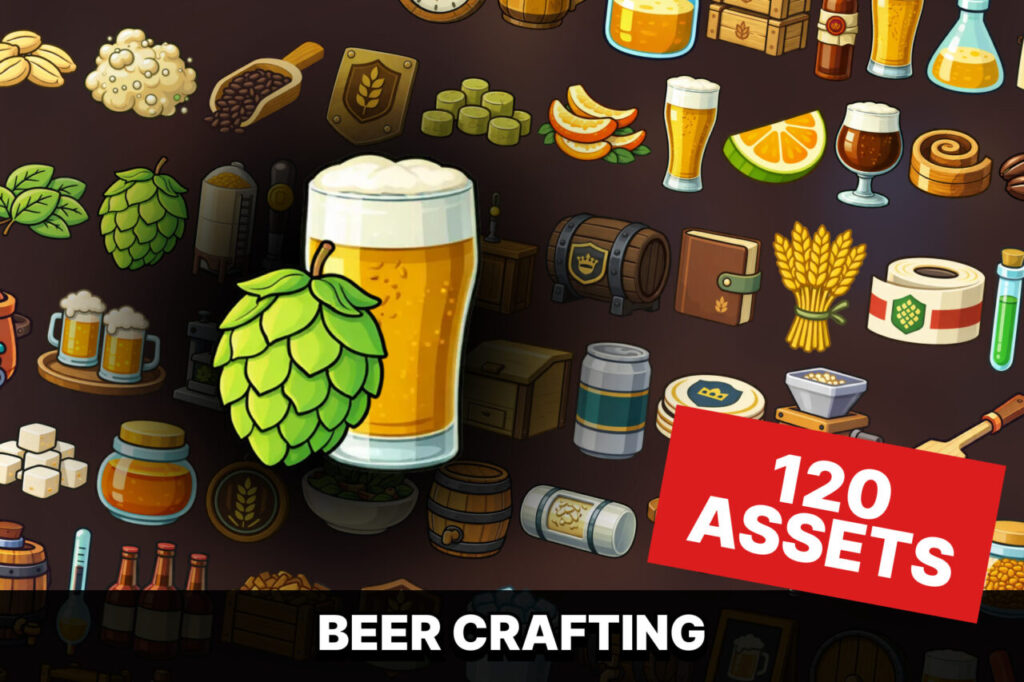Craft Brewery Beer Production Icons Pack for Tycoon Simulation Management Games   2D   Unity Asset Store