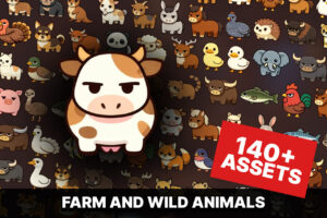 Cute Farm and Wild Animals Icons Pack Casual Simulator Builder Educational Games   2D   Unity Asset Store