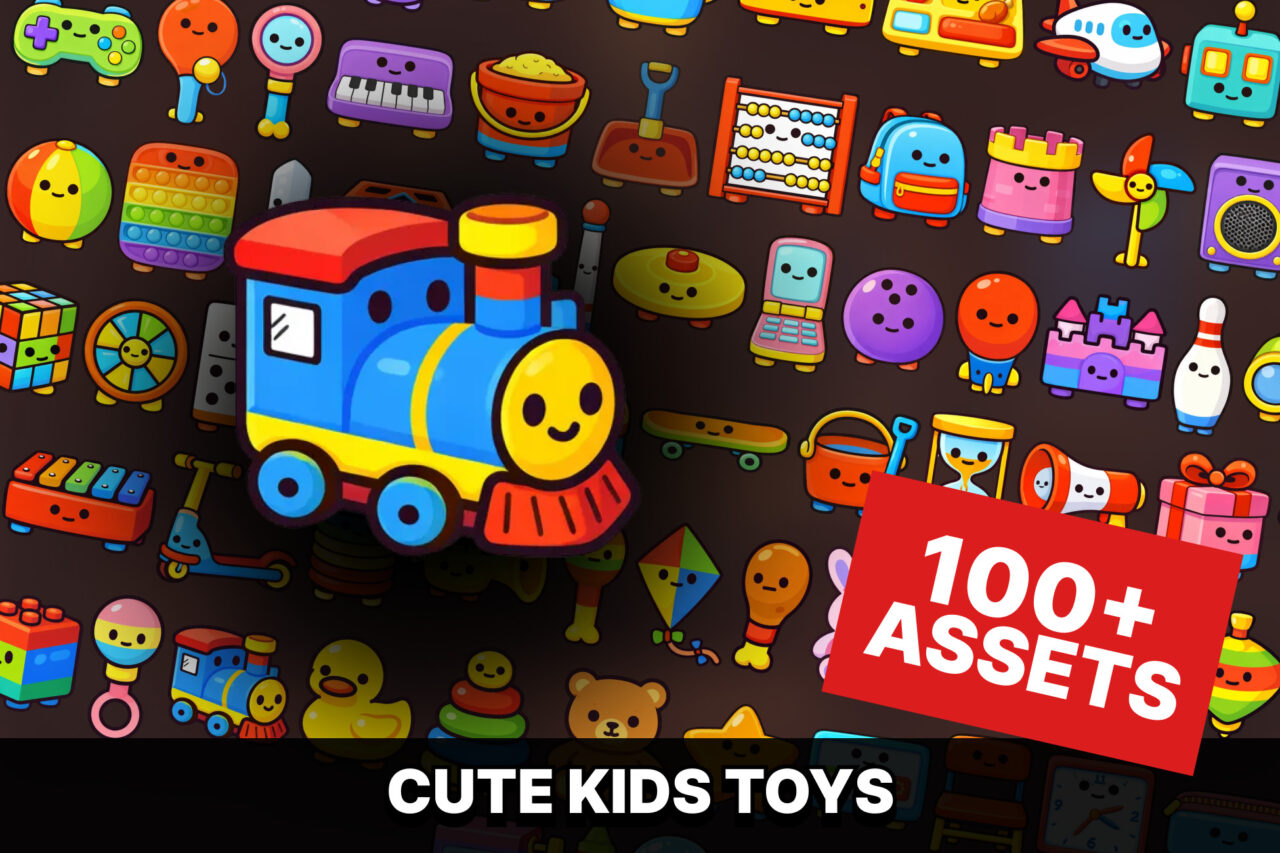 Cute Kids Toys Objects Playroom Icons Casual Educational Puzzle Mobile Games   2D   Unity Asset Store