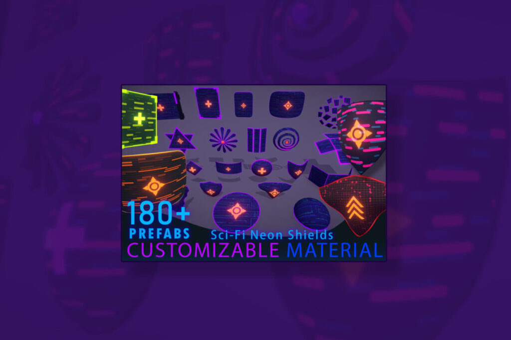 Cyber Neon Defense Shields 3D   3D Weapons   Unity Asset Store