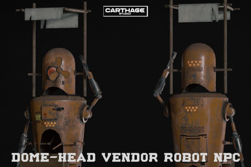 Dome Head Vendor Robot NPC   3D Robots   Unity Asset Store