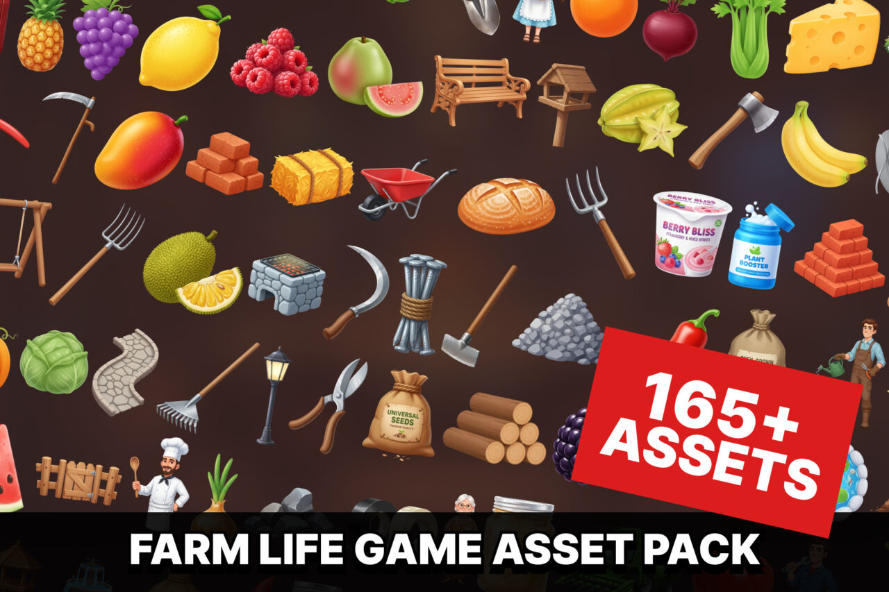 Farm Life Game Asset Pack with Crops Tools Buildings Characters and UI Items   2D   Unity Asset Store