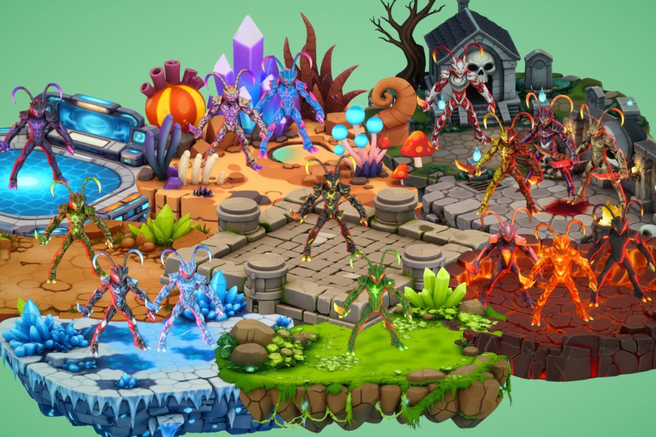 Festerkin Stylized Fantasy Monster Rig Animation PixeliusVita 3D Creatures Unity Asset Store