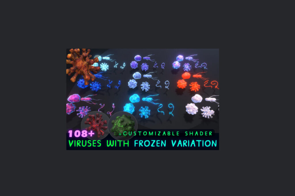 Freezable Virus Pack Animated 3D   3D Animations   Unity Asset Store