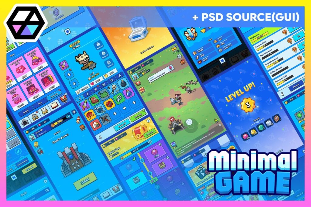 GUI Pro Minimal Game Blue PSD   2D GUI   Unity Asset Store
