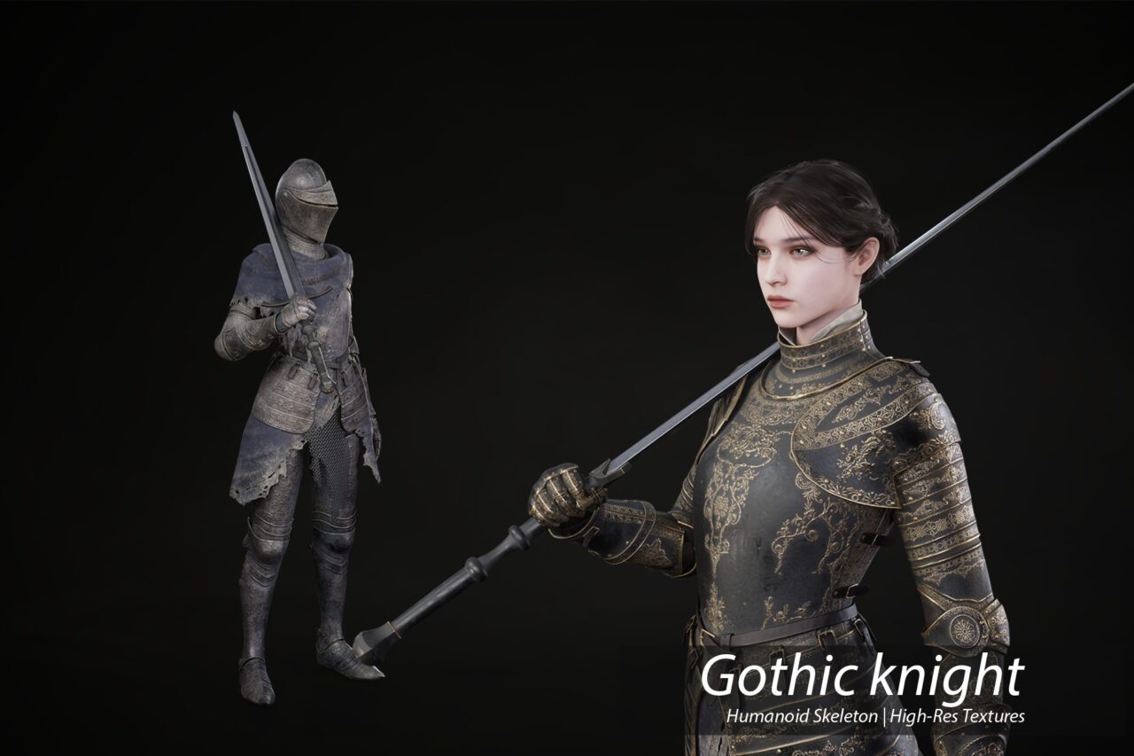 Gothic Knight 3D Humanoids Unity Asset Store