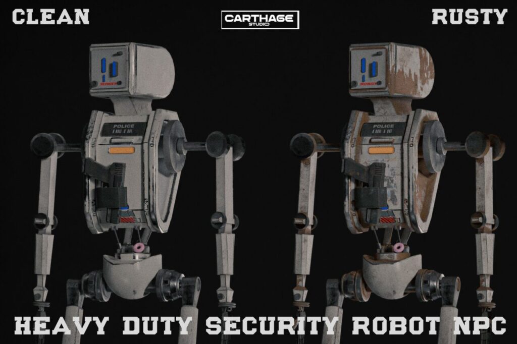 Heavy Duty Security Robot NPC   3D Robots   Unity Asset Store