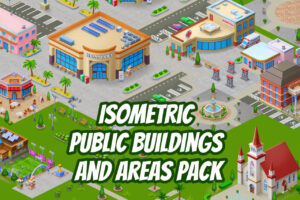 Isometric Public Buildings and Areas Pack   2D Environments   Unity Asset Store