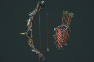Knight Bow Quiver Arrow   3D Weapons   Unity Asset Store