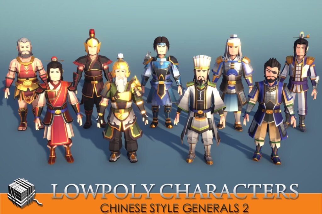 LowpolyCharacters ChineseStyle Generals 2   Characters   Unity Asset Store