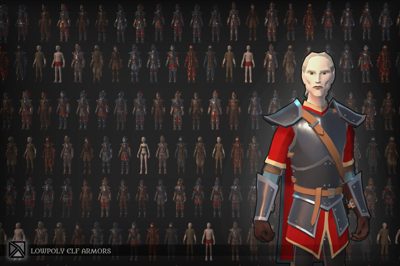 Lowpoly Elves Modular Armors   MEDIEVAL FANTASY SERIES   3D Characters   Unity Asset Store