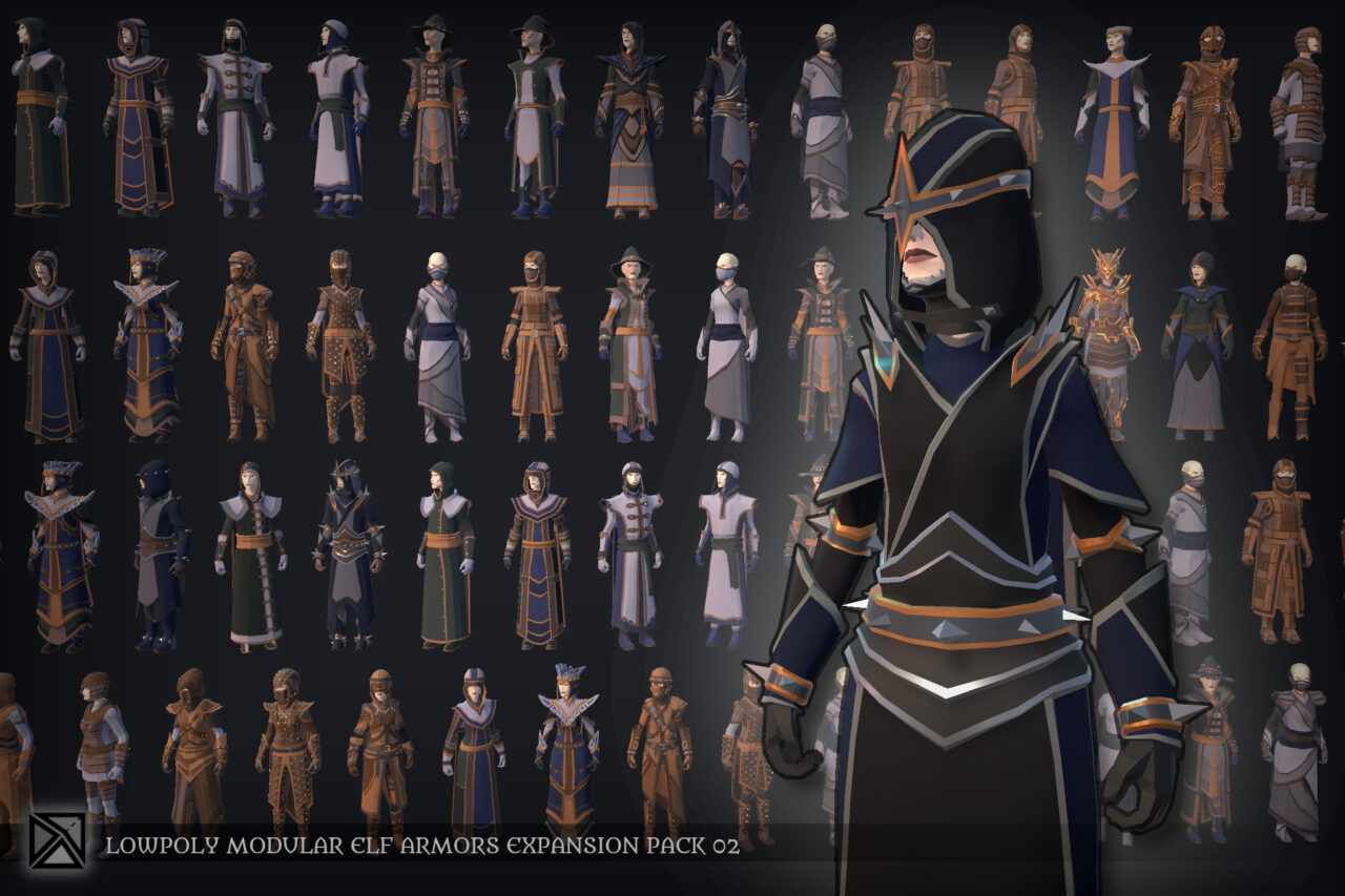 Lowpoly Elves Modular Armors Ex2 MEDIEVAL FANTASY SERIES 3D Characters Unity Asset Store