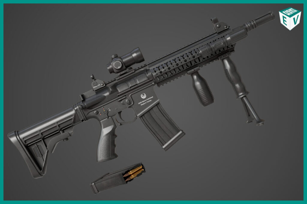 Machine Gun 17 Black URP HDRP Textures   3D Guns   Unity Asset Store