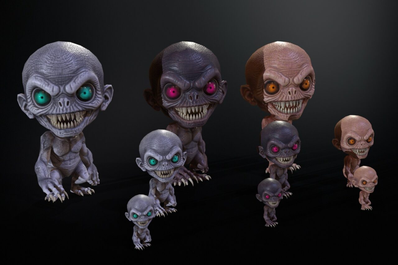 MiniMonster7Pack1 3D Creatures Unity Asset Store