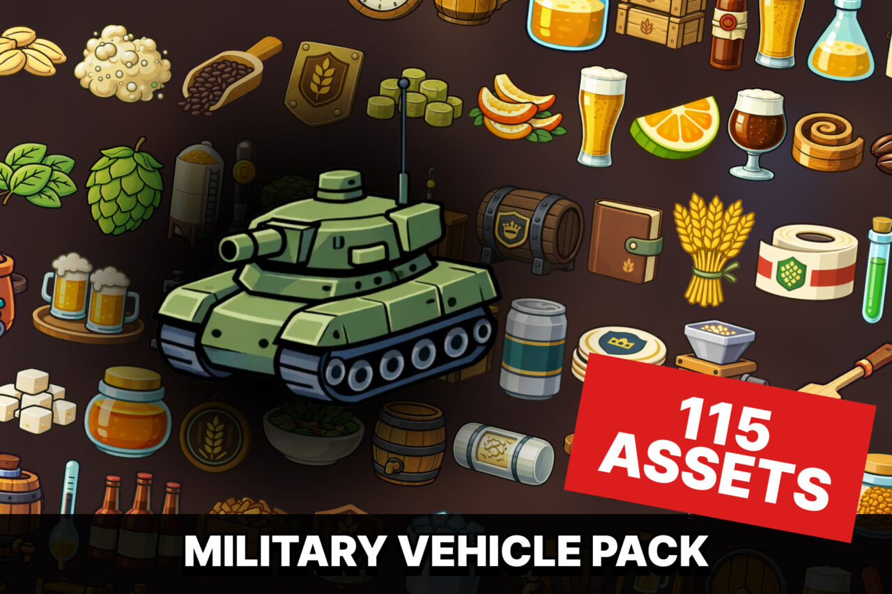 Modern Military Vehicles Weapons Equipment Icons Pack Strategy Shooter War Games 2D Unity Asset Store