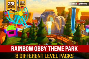 Obby Rainbow Theme Park Level Pack   3D Environments   Unity Asset Store