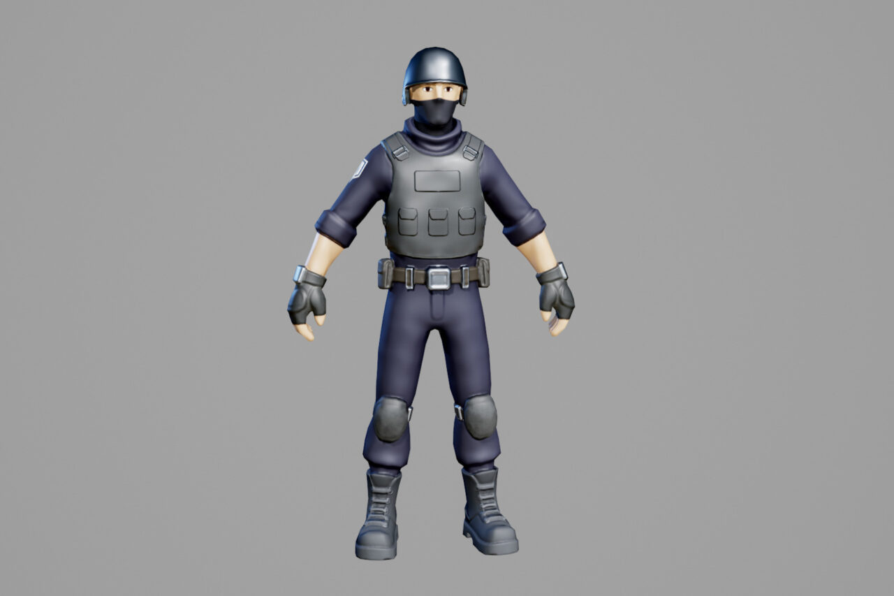 Police rifleman 3D Characters Unity Asset Store